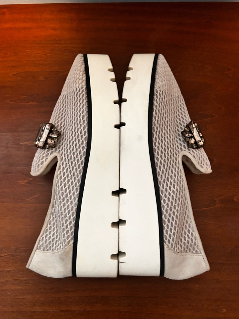 Karl Lagerfeld white Paris Bri Platform slip on Loafers 7.5 - Picture 4 of 14